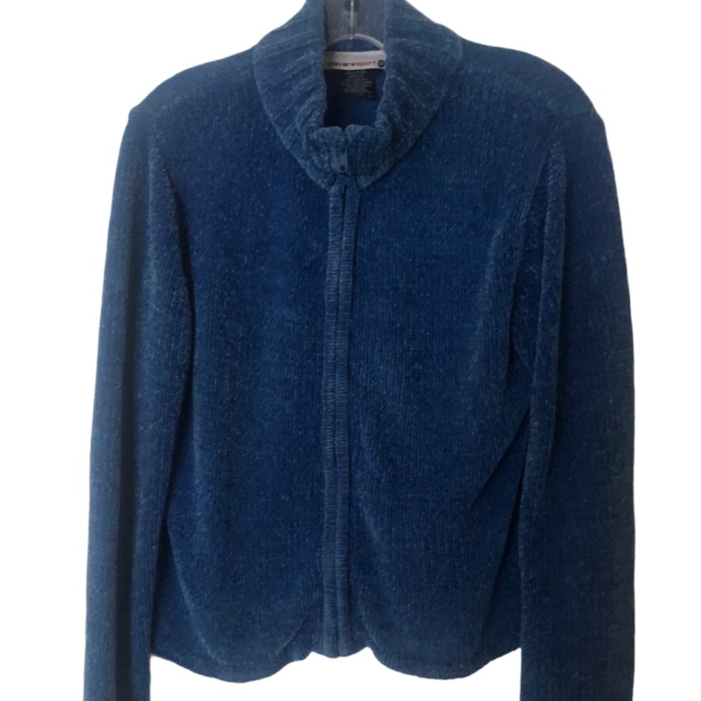 Vintage Long Sleeve ZipUp Sweater Blue M